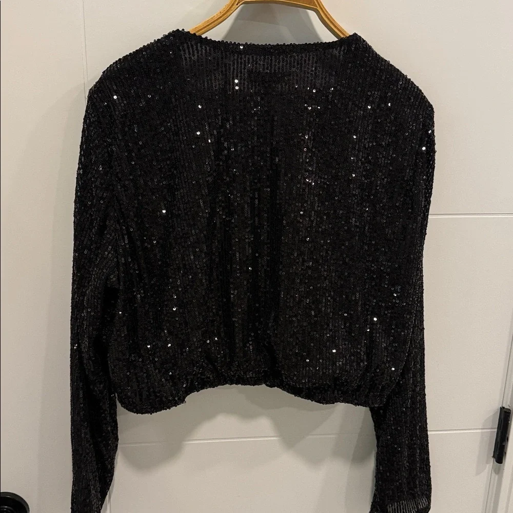 H&M Black Sequin Blouse size XL - Picture 6 of 6